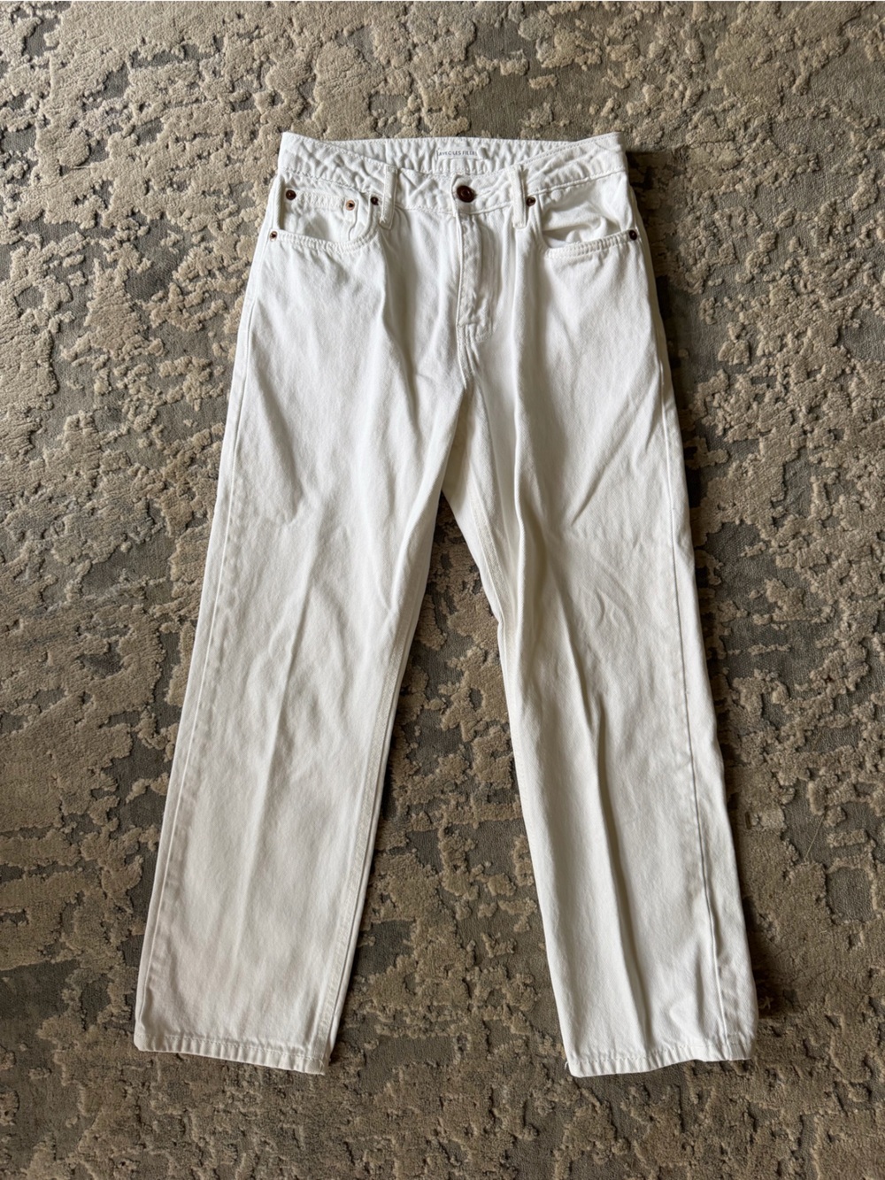 Avec Les Filles Women's White Straight-Leg Jeans